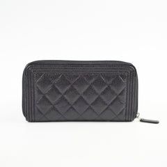 Chanel Boy Caviar Long Wallet Black