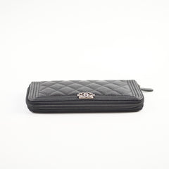 Chanel Boy Caviar Long Wallet Black