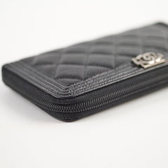 Chanel Boy Caviar Long Wallet Black