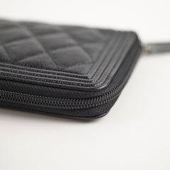 Chanel Boy Caviar Long Wallet Black