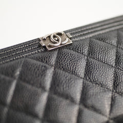 Chanel Boy Caviar Long Wallet Black