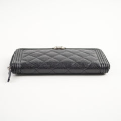 Chanel Boy Caviar Long Wallet Black
