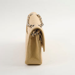Chanel Medium/Large Caviar Double Classic Flap Beige
