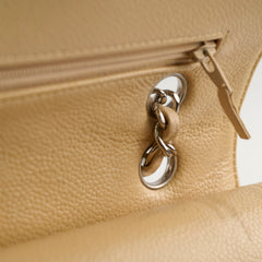 Chanel Medium/Large Caviar Double Classic Flap Beige