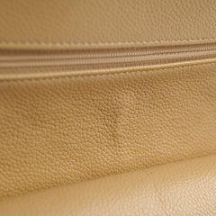 Chanel Medium/Large Caviar Double Classic Flap Beige