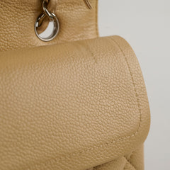 Chanel Medium/Large Caviar Double Classic Flap Beige