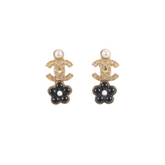 Chanel CC Flower Earrings Costume Jewellery