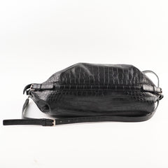 Saint Laurent Croc Embossed Tote Black