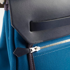 Hermes Herbag 39 Blue Indigo Retourne D stamp 2019