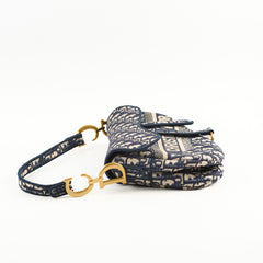 Christian Dior Oblique Saddle Bag Navy