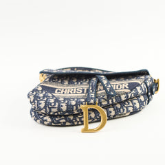 Christian Dior Oblique Saddle Bag Navy