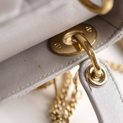 Christian Dior Lady Dior Mini Lambskin Grey Metallic