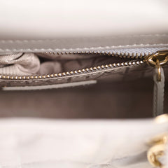 Christian Dior Lady Dior Mini Lambskin Grey Metallic