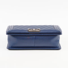 Chanel Boy Old Medium Chevron Navy Caviar (24 Series)