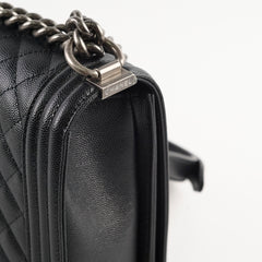 Chanel Caviar New Medium Boy Bag Black Micorchip