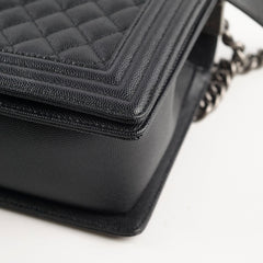 Chanel Caviar New Medium Boy Bag Black Micorchip