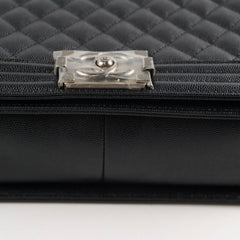 Chanel Caviar New Medium Boy Bag Black Micorchip