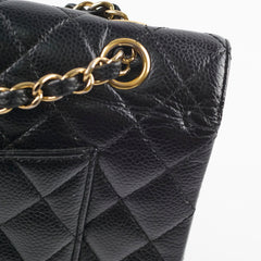 Chanel Medium/Large Caviar Classic Double Flap GHW Black