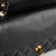 Chanel Medium/Large Caviar Classic Double Flap GHW Black