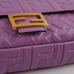 Fendi FF Baguette Purple Lambskin Leather Medium