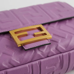 Fendi FF Baguette Purple Lambskin Leather Medium