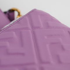 Fendi FF Baguette Purple Lambskin Leather Medium