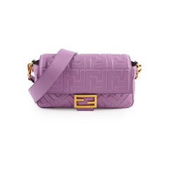Fendi FF Baguette Purple Lambskin Leather Medium
