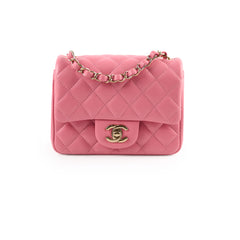 Chanel Mini Square Bag Lambskin Pink