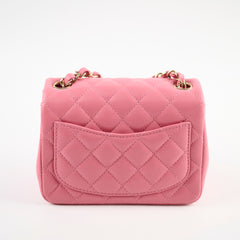 Chanel Mini Square Bag Lambskin Pink