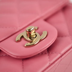 Chanel Mini Square Bag Lambskin Pink