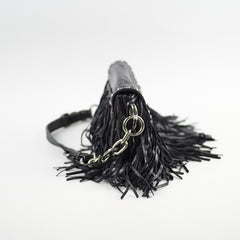 Prada Fringe Tassel Shoulder Bag Black