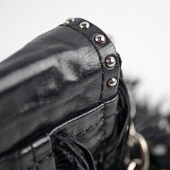 Prada Fringe Tassel Shoulder Bag Black