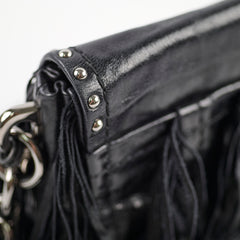 Prada Fringe Tassel Shoulder Bag Black