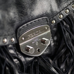 Prada Fringe Tassel Shoulder Bag Black