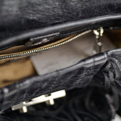 Prada Fringe Tassel Shoulder Bag Black