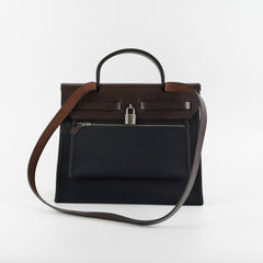 Hermes Herbag 31 Black/Ebene R Square Stamp