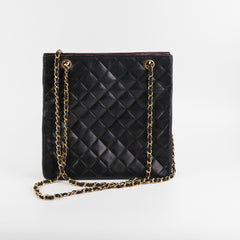 Chanel Vintage CC Locket Chain Tote Bag Black