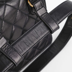 Chanel Vintage Square Mini Black Lambskin Belt Bag Size 70