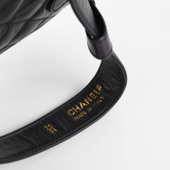Chanel Vintage Square Mini Black Lambskin Belt Bag Size 70