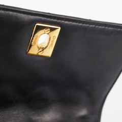Chanel Vintage Square Mini Black Lambskin Belt Bag Size 70