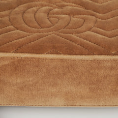 Gucci Marmont Small Tan Velvet Crossbody Bag