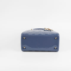 Lady Dior Medium Patent Blue/Grey