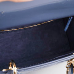 Lady Dior Medium Patent Blue/Grey