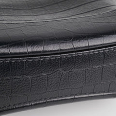 Chanel Small Gabrielle Black Croc Embossed Bag