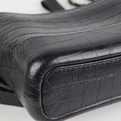 Chanel Small Gabrielle Black Croc Embossed Bag