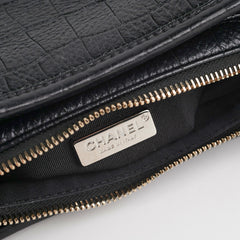 Chanel Small Gabrielle Black Croc Embossed Bag