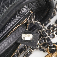 Chanel Small Gabrielle Black Croc Embossed Bag