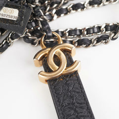 Chanel Small Gabrielle Black Croc Embossed Bag