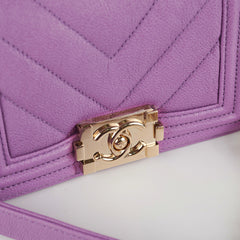 Chanel Extra Mini Boy Purple Chevron - Microchipped