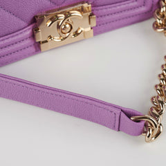 Chanel Extra Mini Boy Purple Chevron - Microchipped